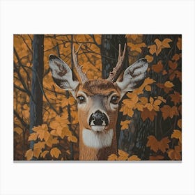 Deer In The Woods 2 Canvas Print