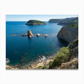 Cliffs and blue Mediterranean at Cap Prim Canvas Print