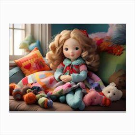 Doll On A Couch Canvas Print