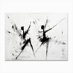 Dance Abstract Black And White 6 Canvas Print