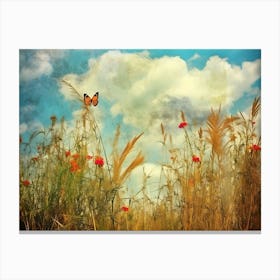 Butterfly In The Meadow Canvas Print