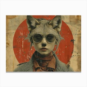 Absurd Bestiary: From Minimalism to Political Satire.Fox In Sunglasses Canvas Print