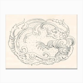 Antique Chinese Pattern, Albert Racine Canvas Print