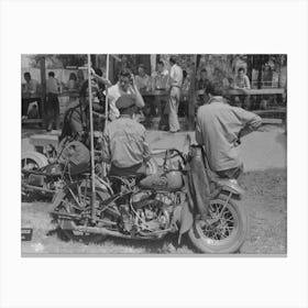 Motorcycle Racers, Fourth Of July, Vale, Oregon By Russell Lee Canvas Print