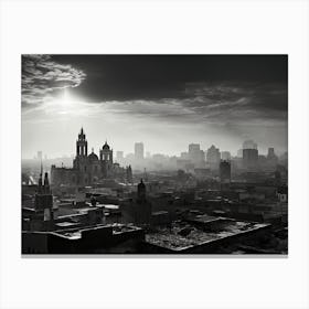 Black And White Photograph Of Mexico City 1 Canvas Print