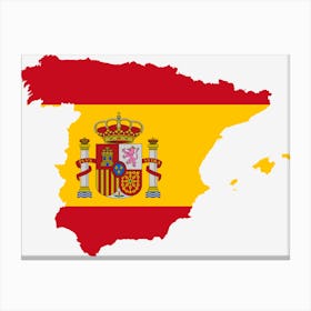 Spain Country Europe Flag Borders Canvas Print