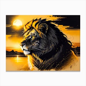 Lion At Sunset 1 Canvas Print