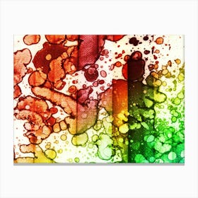 Watercolor Abstraction A Rainbow Of Raindrops 3 Canvas Print