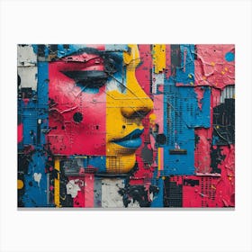 SynthGeo Shapes: A Cartoon Abstraction Street Art Canvas Print