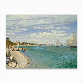 Claude Monet At The Beach Canvas Print