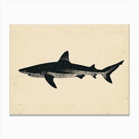 Zebra Shark Silhouette 2 Canvas Print