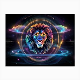 Lion neon Canvas Print