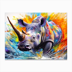 Rhino Splash Canvas Print