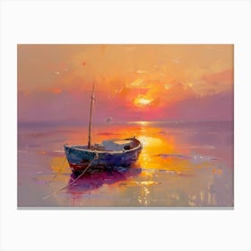 Sunset Boat 1 Canvas Print