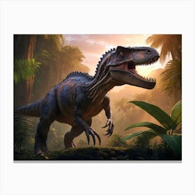 Dinosaur In The Jungle 1 Canvas Print