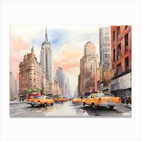 New York Drawing Watercolor 5 Canvas Print