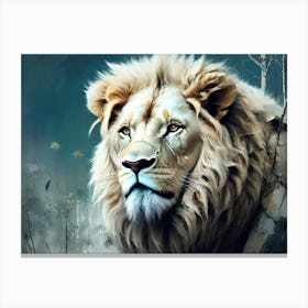 Lion In The Forest 55 Canvas Print