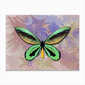 Mechanical Butterfly The Queen Alexandra S Birdwing Techno Ornithoptera Alexandrae On A Light Abstract Background Canvas Print