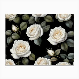 Default A Stunning Watercolor Painting Of Vibrant White Roses 2 (1) (1) Canvas Print