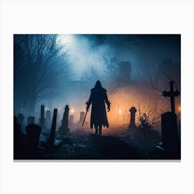 Haunted Cemetery Canvas Print