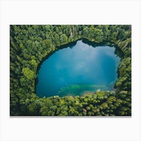 Blue Lake In The Forest 1 Canvas Print