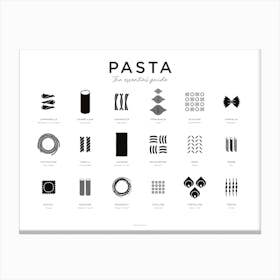 Pasta Guide Black Landscape Canvas Print