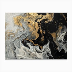 Gold And Black Abstract Painting 5 Canvas Print