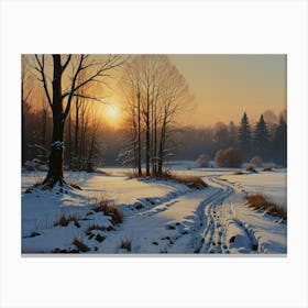 Winter Landscape art 1 Canvas Print