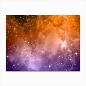 Yellow Orange Galaxy Space Background Canvas Print