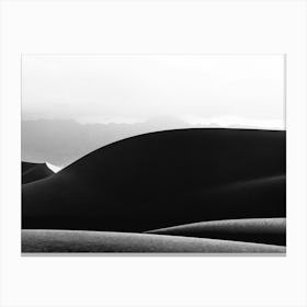 Wall Of Sand In The Desert In Black And White Canvas Print