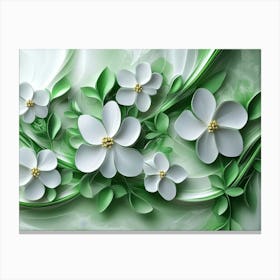 White Flowers Wallpaper 1 Canvas Print