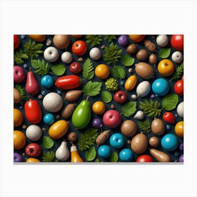 Colorful Fruits And Vegetables Canvas Print