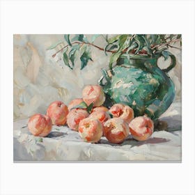 Peaches In A Vase Canvas Print