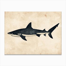 Dogfish Shark Silhouette 2 Canvas Print