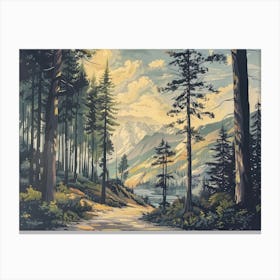 Vintage Retro Woods 6 Canvas Print