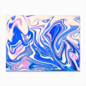 Pattern Blue White abstract painting Canvas Print