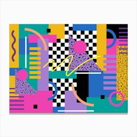 Memphis Pattern 80s Retro Vaporwave 90s Art Canvas Print