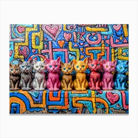 Colorful Cats Canvas Print