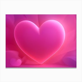 A Glowing Pink Heart Vibrant Horizontal Composition 90 Canvas Print