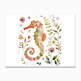 Little Floral Seahorse 2 Canvas Print
