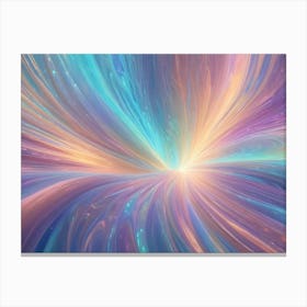 Abstract Image With Glowing Lines Of Pink And Blue Light Radiating From The Center, Creating A Cosmic Or Galactic Effect Canvas Print