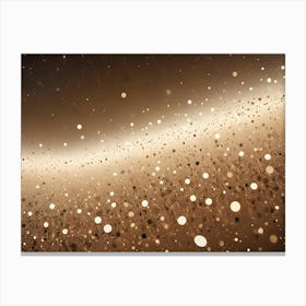 Abstract Background With A Swirling Galaxy Of Gold Particles, Stars, And Light Trails Canvas Print