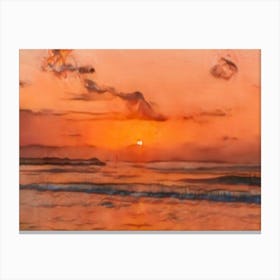 Sunset At The Beach Canvas Print