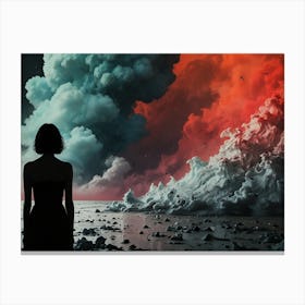 Woman Looking At The Sky Canvas Print