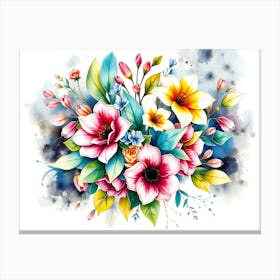 Watercolor Flowers 17 Canvas Print