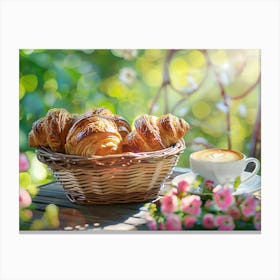 Coffee And Croissants 2 Canvas Print