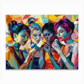 Abstract portrait of three women together  Canvas Print