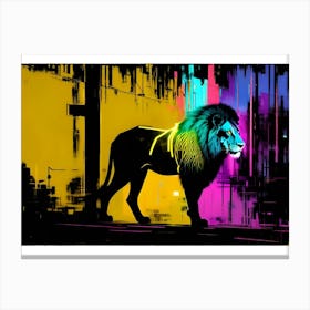 Neon Lion 7 Canvas Print