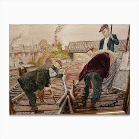 Rail workers Canvas Print