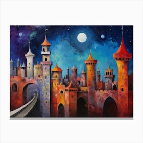 Castle At Night Canvas Print